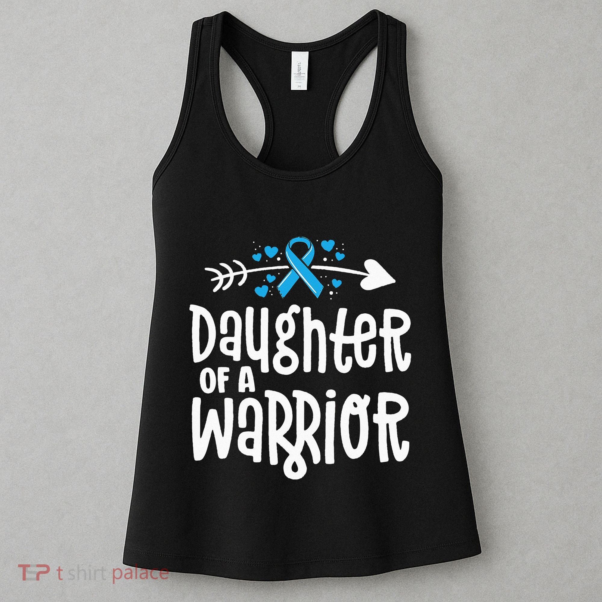 Daughter Of A Warrior Prostate Cancer Blue Ribbon Awareness Women's Tank Top