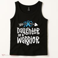 Daughter Of A Warrior Prostate Cancer Blue Ribbon Awareness Tank Top thumb 2