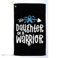 Daughter Of A Warrior Prostate Cancer Blue Ribbon Awareness Golf Towel thumb 0