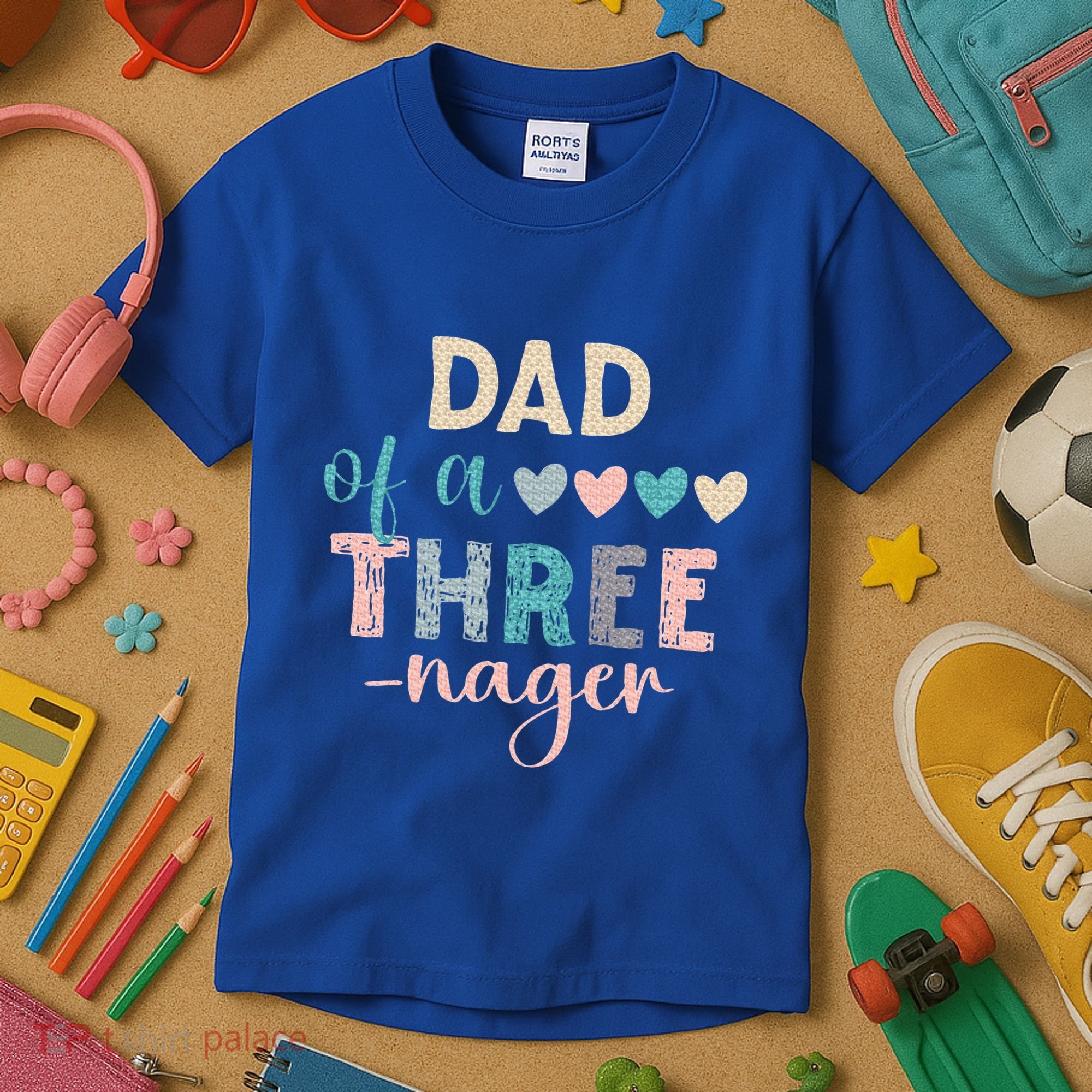 Dad Of A Threenager 3rd Birthday Kids T-Shirt