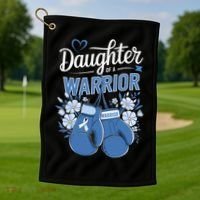 Daughter Of A Warrior Prostate Cancer Awareness Support Golf Towel thumb 1