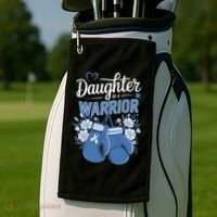 Daughter Of A Warrior Prostate Cancer Awareness Support Golf Towel thumb 2