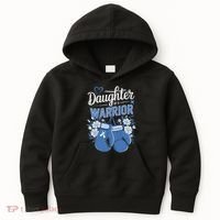 Daughter Of A Warrior Prostate Cancer Awareness Support Kids Hoodie thumb 0