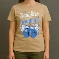 Daughter Of A Warrior Prostate Cancer Awareness Support T-Shirt thumb 4