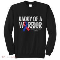 Daddy Of A Warrior CHD Congenital Heart Defect Month Sweatshirt thumb 0