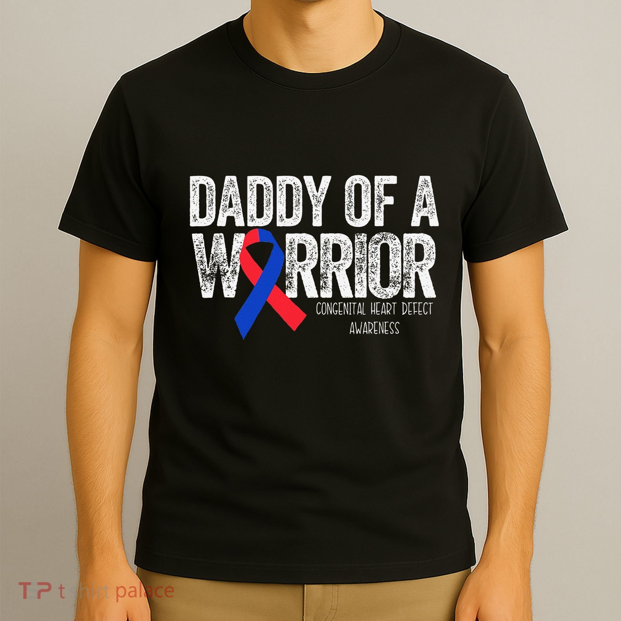 Daddy Of A Warrior CHD Congenital Heart Defect Month T-Shirt