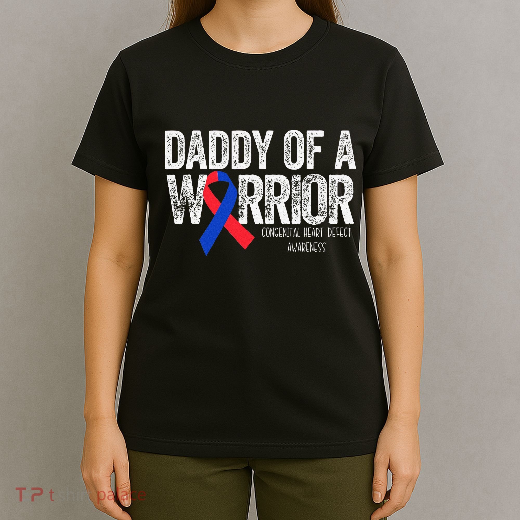 Daddy Of A Warrior CHD Congenital Heart Defect Month T-Shirt