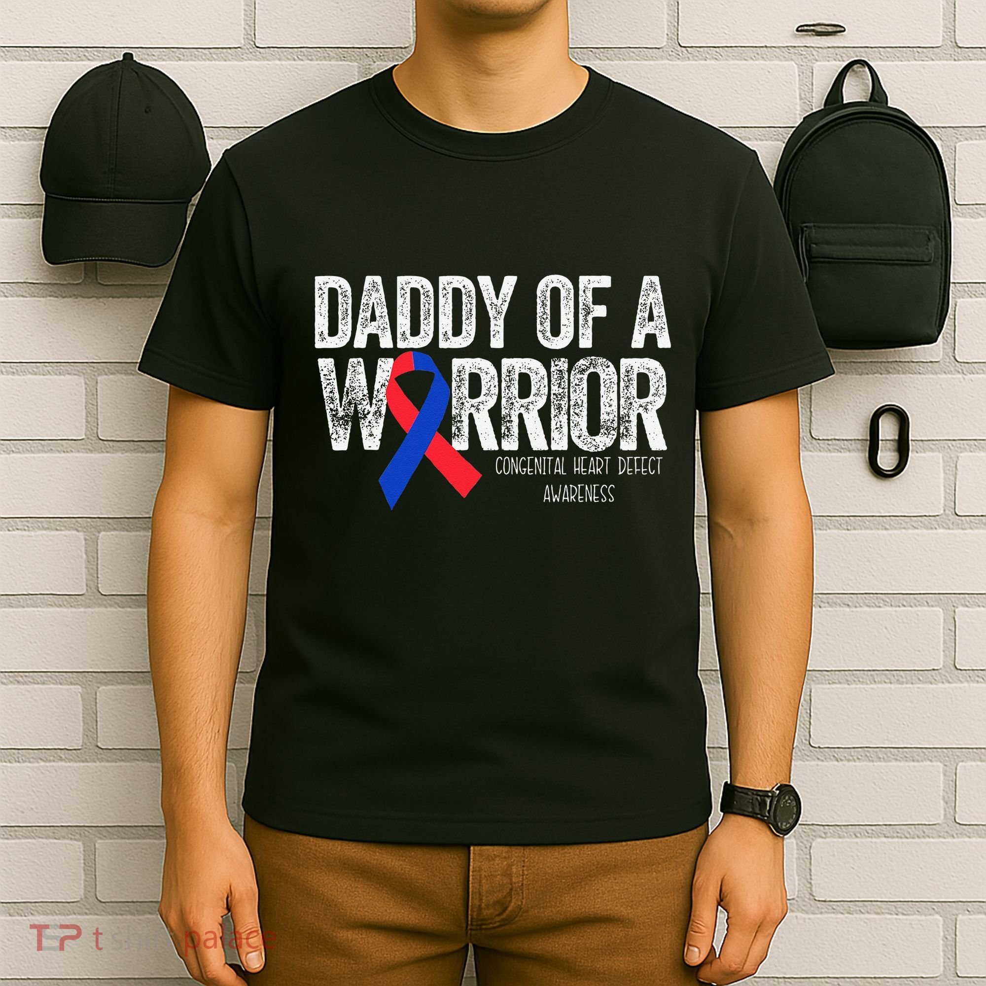 Daddy Of A Warrior CHD Congenital Heart Defect Month T-Shirt