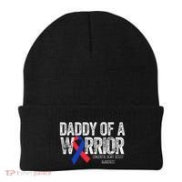 Daddy Of A Warrior CHD Congenital Heart Defect Month Beanie thumb 0