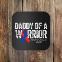 Daddy Of A Warrior CHD Congenital Heart Defect Month Coaster thumb 0