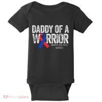 Daddy Of A Warrior CHD Congenital Heart Defect Month Baby Bodysuit thumb 0