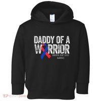 Daddy Of A Warrior CHD Congenital Heart Defect Month Toddler Hoodie thumb 0