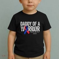 Daddy Of A Warrior CHD Congenital Heart Defect Month Toddler T-Shirt thumb 2