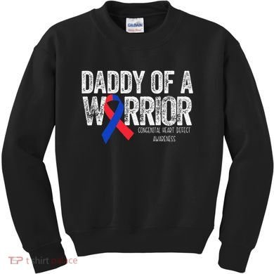 Daddy Of A Warrior CHD Congenital Heart Defect Month Kids Sweatshirt