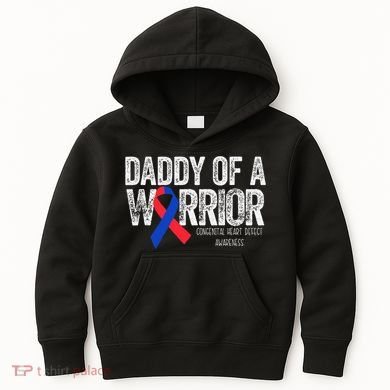 Daddy Of A Warrior CHD Congenital Heart Defect Month Kids Hoodie