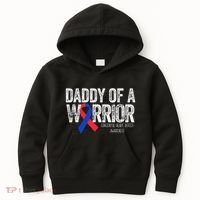 Daddy Of A Warrior CHD Congenital Heart Defect Month Kids Hoodie thumb 0