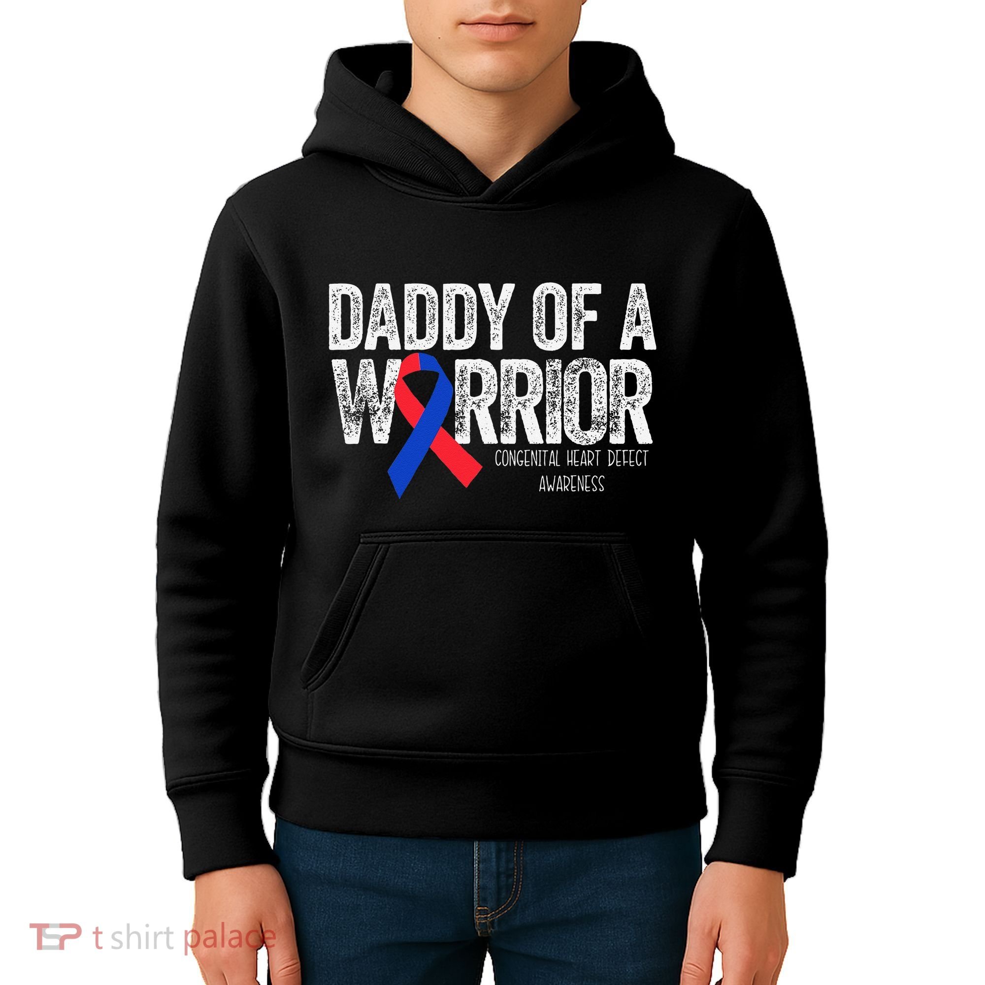 Daddy Of A Warrior CHD Congenital Heart Defect Month Kids Hoodie