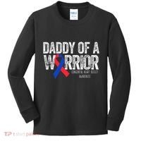 Daddy Of A Warrior CHD Congenital Heart Defect Month Kids Long Sleeve Shirt thumb 0
