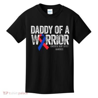 Daddy Of A Warrior CHD Congenital Heart Defect Month Kids T-Shirt