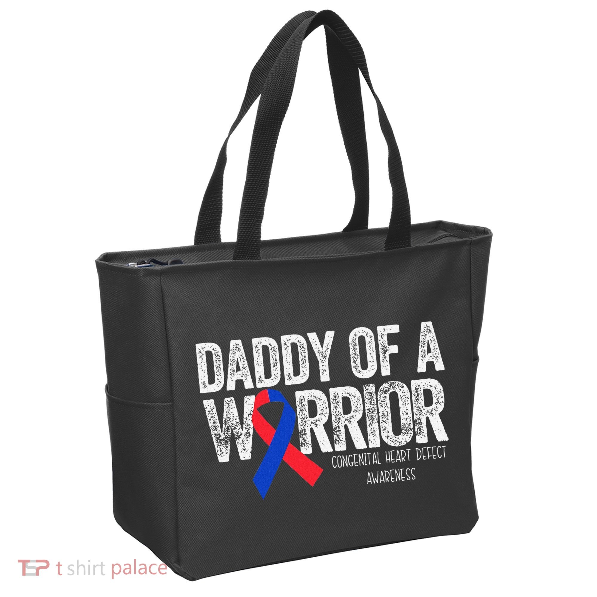 Daddy Of A Warrior CHD Congenital Heart Defect Month Tote Bag
