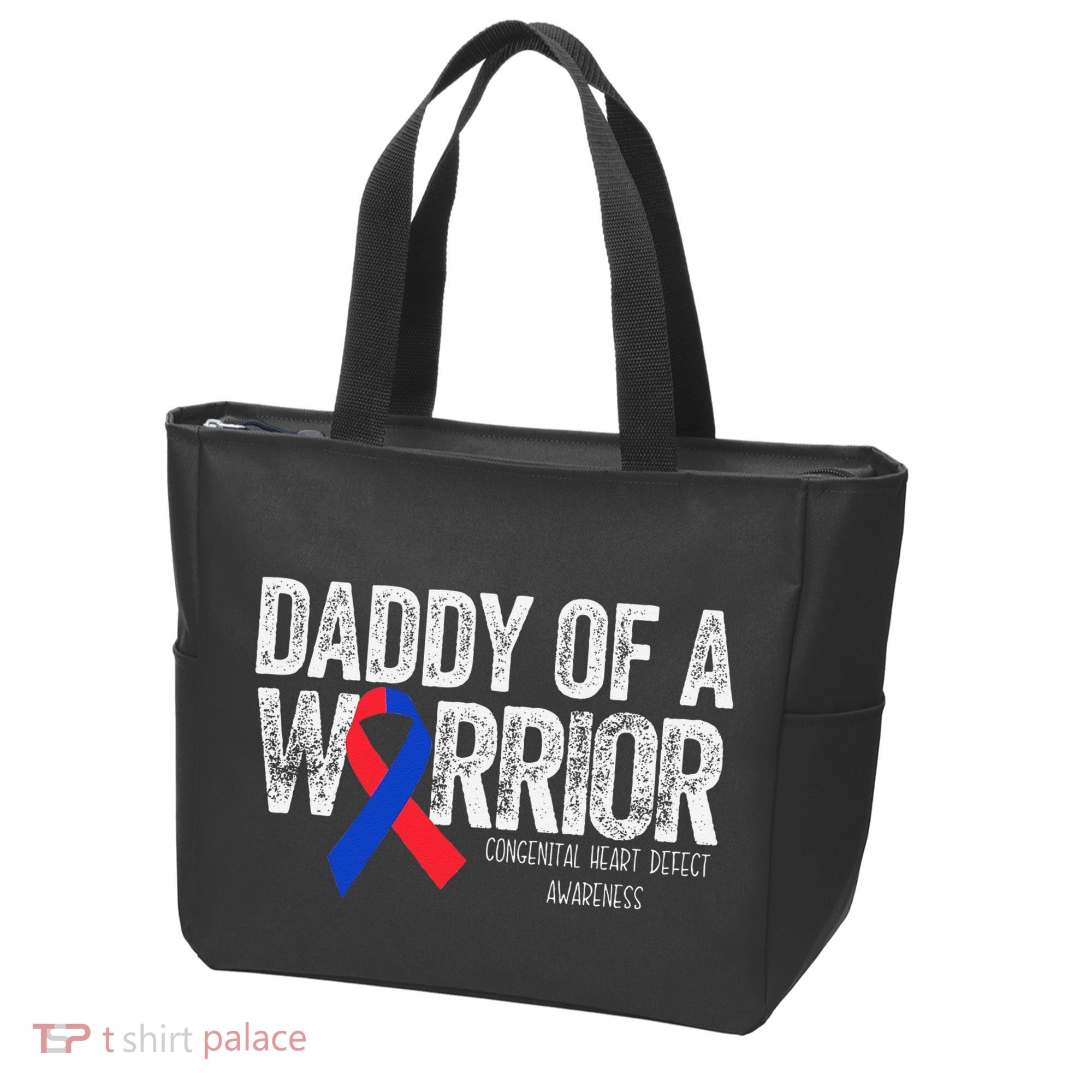 Daddy Of A Warrior CHD Congenital Heart Defect Month Tote Bag