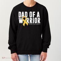 Dad Of A Warrior Childhood Cancer Awareness Women's Sweatshirt thumb 0