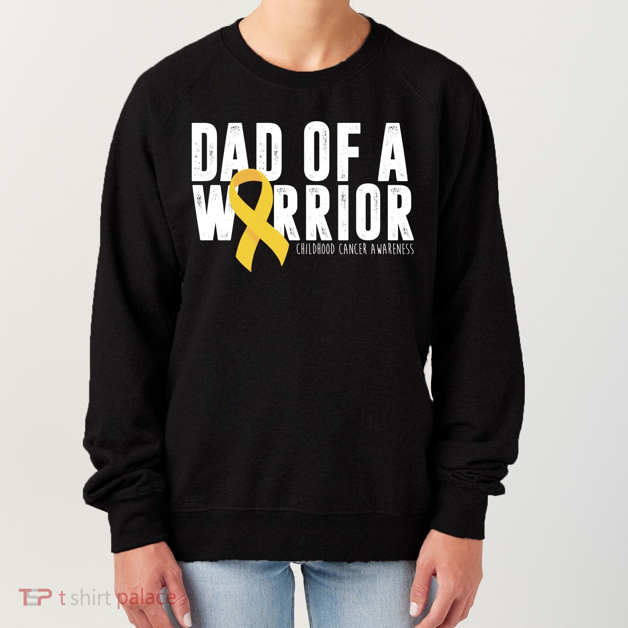 Dad Of A Warrior Childhood Cancer Awareness Women's Sweatshirt