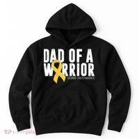 Dad Of A Warrior Childhood Cancer Awareness Hoodie thumb 0
