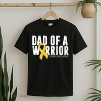 Dad Of A Warrior Childhood Cancer Awareness T-Shirt thumb 2