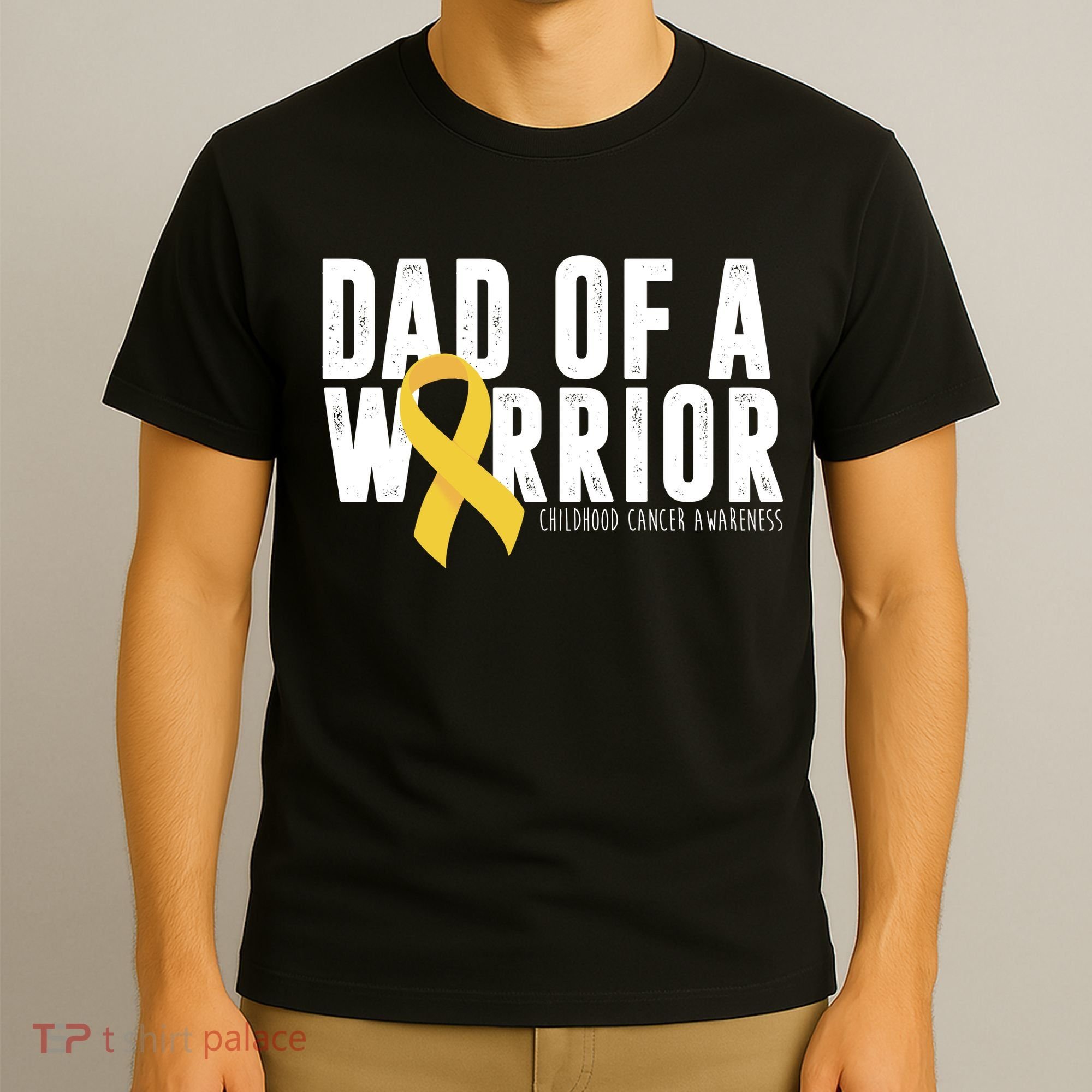 Dad Of A Warrior Childhood Cancer Awareness T-Shirt