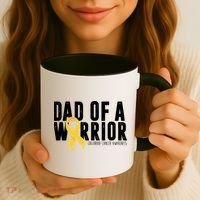Dad Of A Warrior Childhood Cancer Awareness Coffee Mug thumb 3