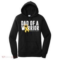 Dad Of A Warrior Childhood Cancer Awareness Women's Hoodie thumb 0