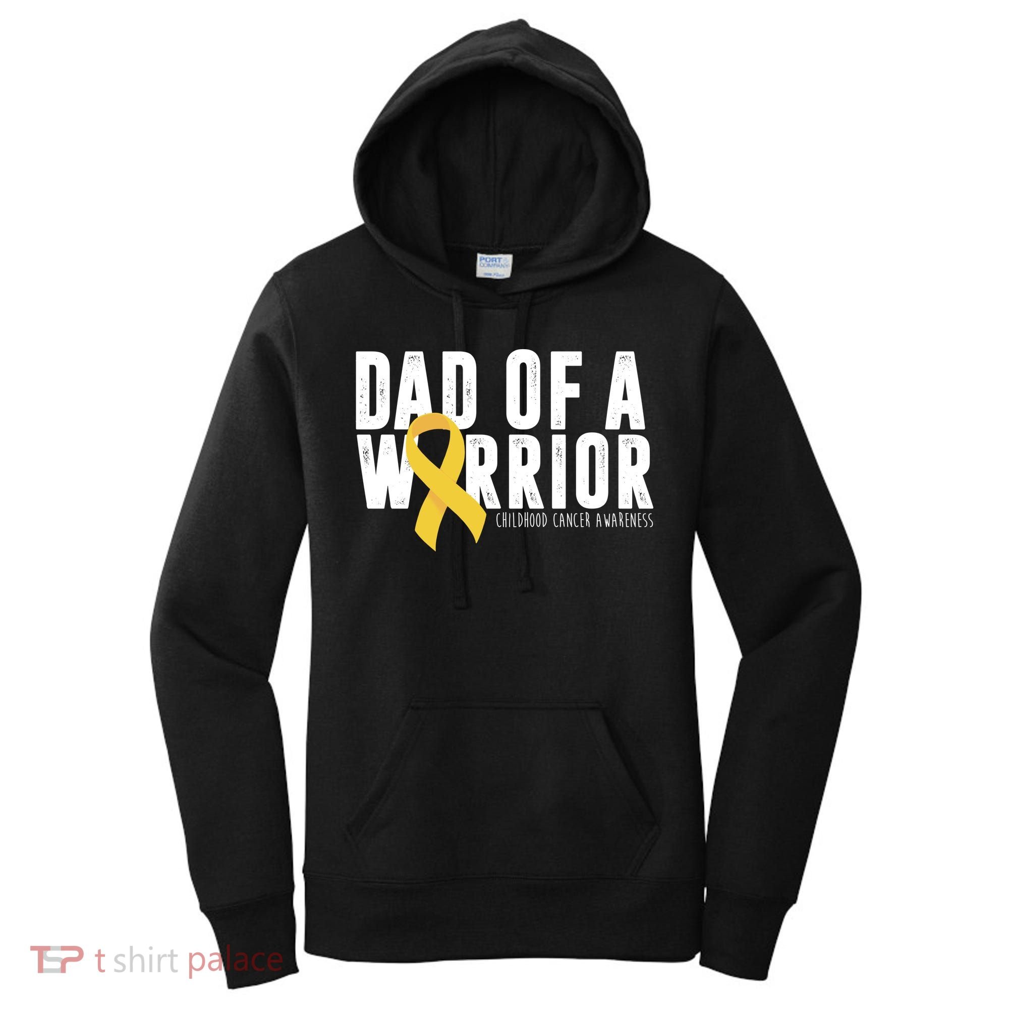 Dad Of A Warrior Childhood Cancer Awareness Women's Hoodie