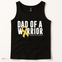 Dad Of A Warrior Childhood Cancer Awareness Tank Top thumb 2