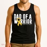 Dad Of A Warrior Childhood Cancer Awareness Tank Top thumb 3
