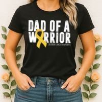 Dad Of A Warrior Childhood Cancer Awareness Women's T-Shirt thumb 2