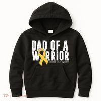 Dad Of A Warrior Childhood Cancer Awareness Kids Hoodie thumb 0