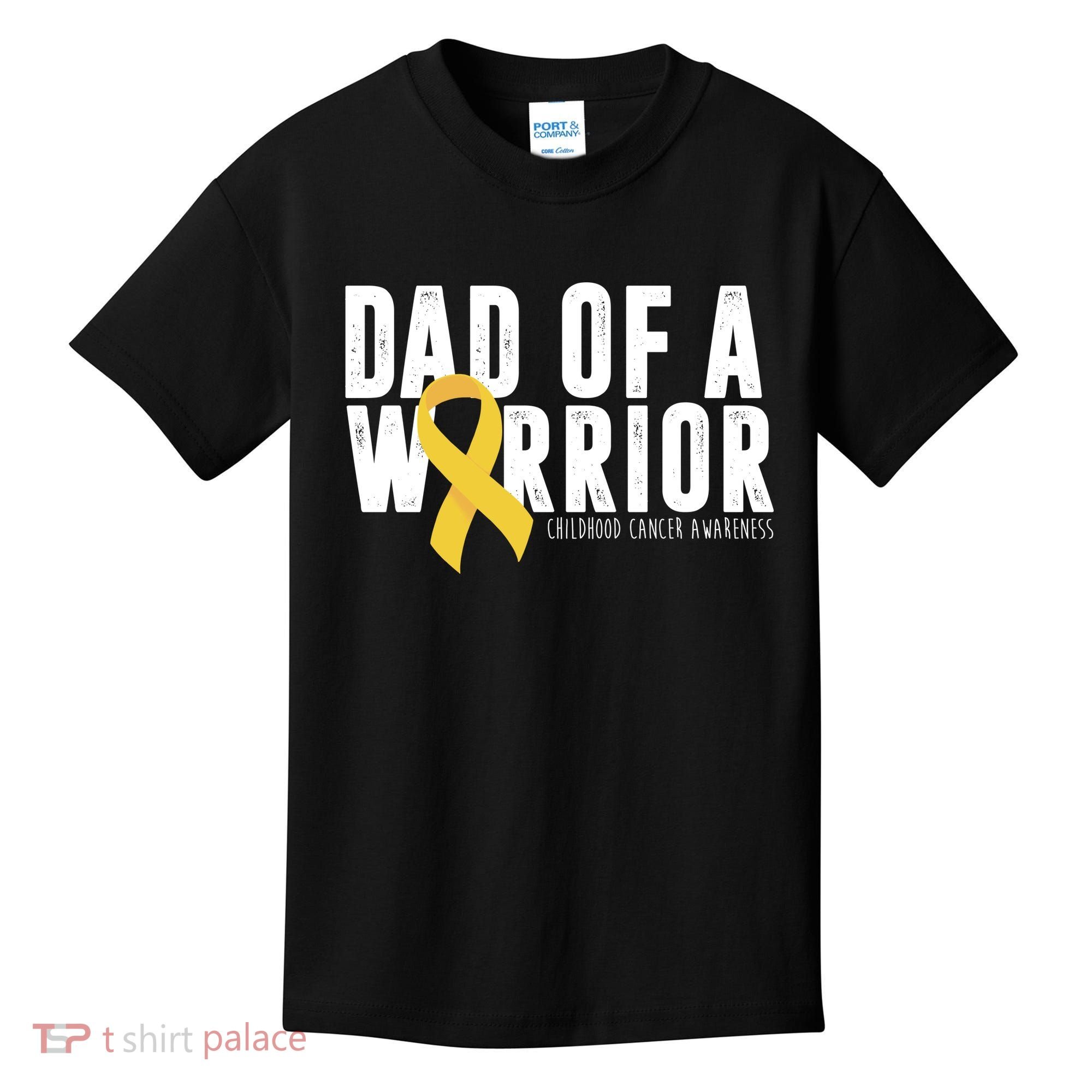 Dad Of A Warrior Childhood Cancer Awareness Kids T-Shirt