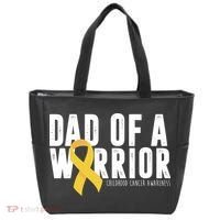 Dad Of A Warrior Childhood Cancer Awareness Tote Bag thumb 0