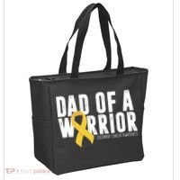 Dad Of A Warrior Childhood Cancer Awareness Tote Bag thumb 2