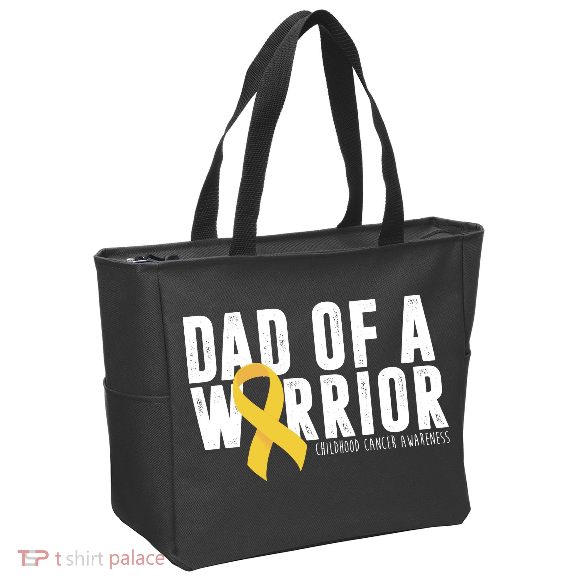 Dad Of A Warrior Childhood Cancer Awareness Tote Bag