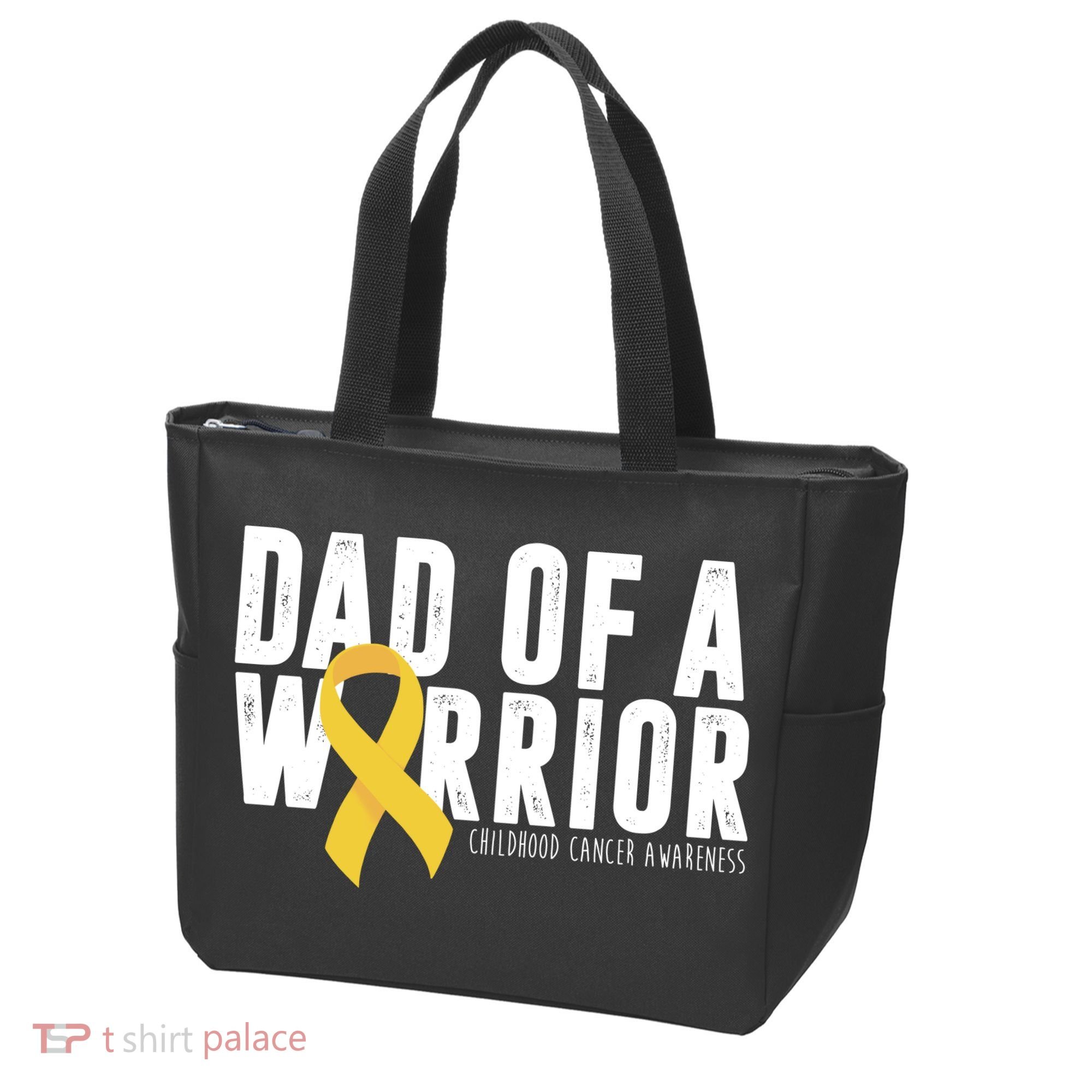 Dad Of A Warrior Childhood Cancer Awareness Tote Bag