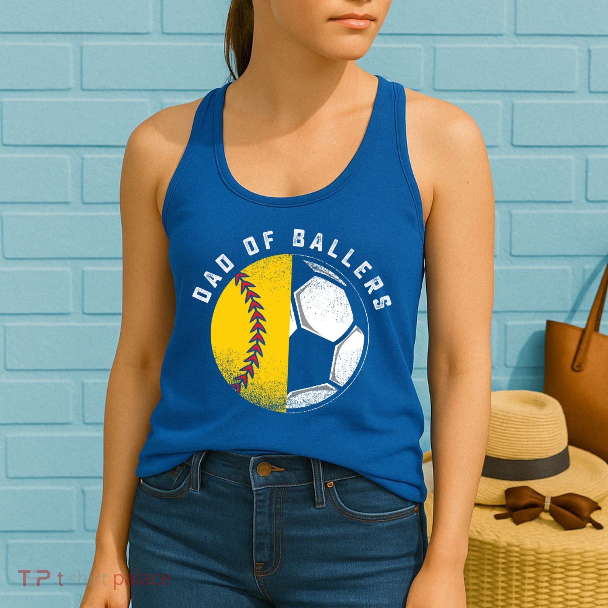 Dad Of Ballers Father Son Softball Soccer Player Coach Gift Great Gift Women's Tank Top