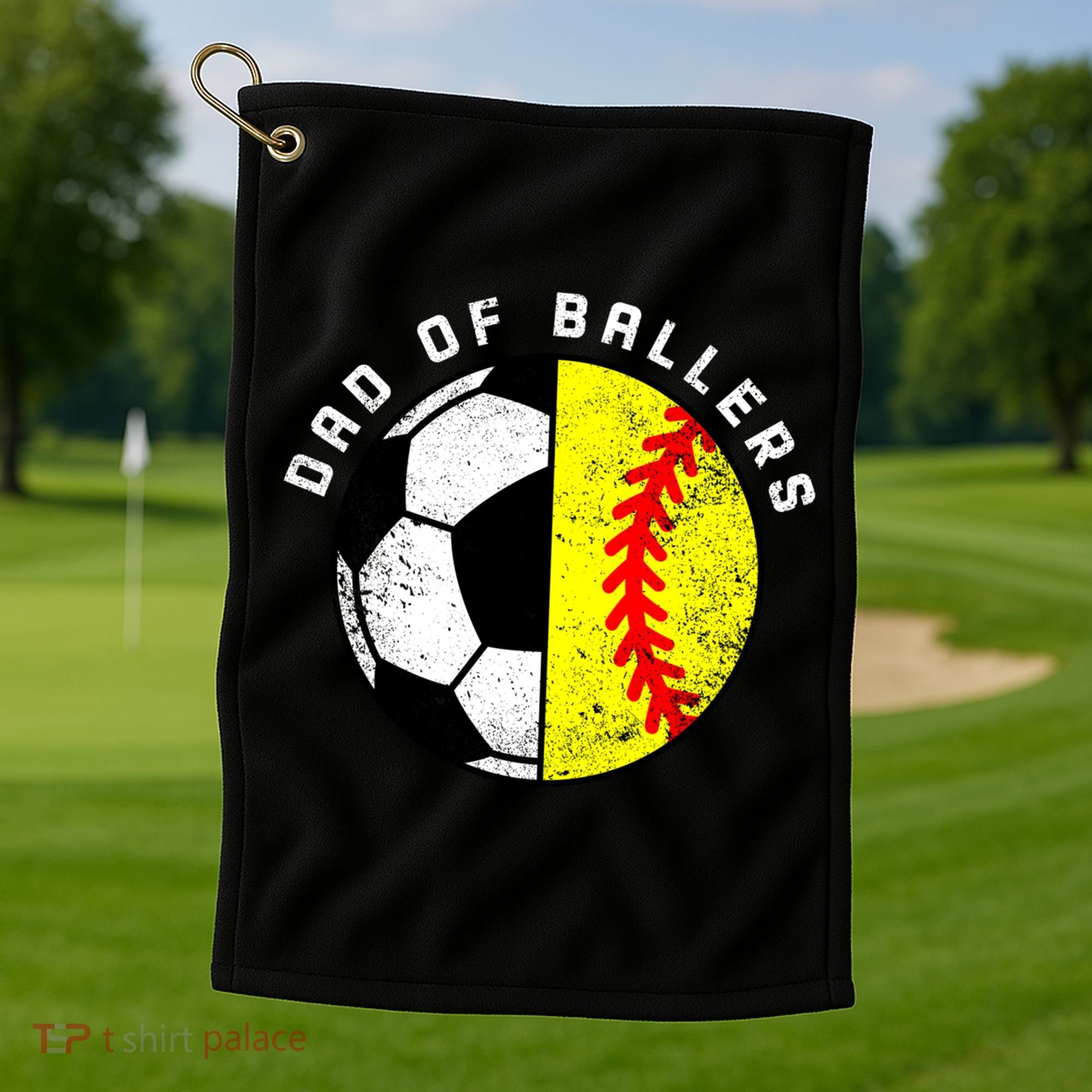 Dad Of Ballers Funny Soccer Softball Dad Gift Golf Towel