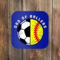 Dad Of Ballers Funny Soccer Softball Dad Gift Coaster thumb 0