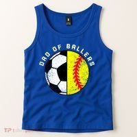 Dad Of Ballers Funny Soccer Softball Dad Gift Tank Top thumb 2
