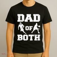 Dad Of Both Funny Football Basketball Dad T-Shirt thumb 3