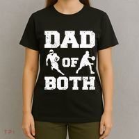 Dad Of Both Funny Football Basketball Dad T-Shirt thumb 4