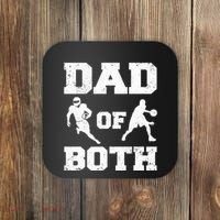 Dad Of Both Funny Football Basketball Dad Coaster thumb 0