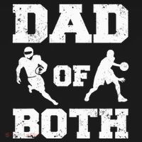 Dad Of Both Funny Football Basketball Dad Polo thumb 3